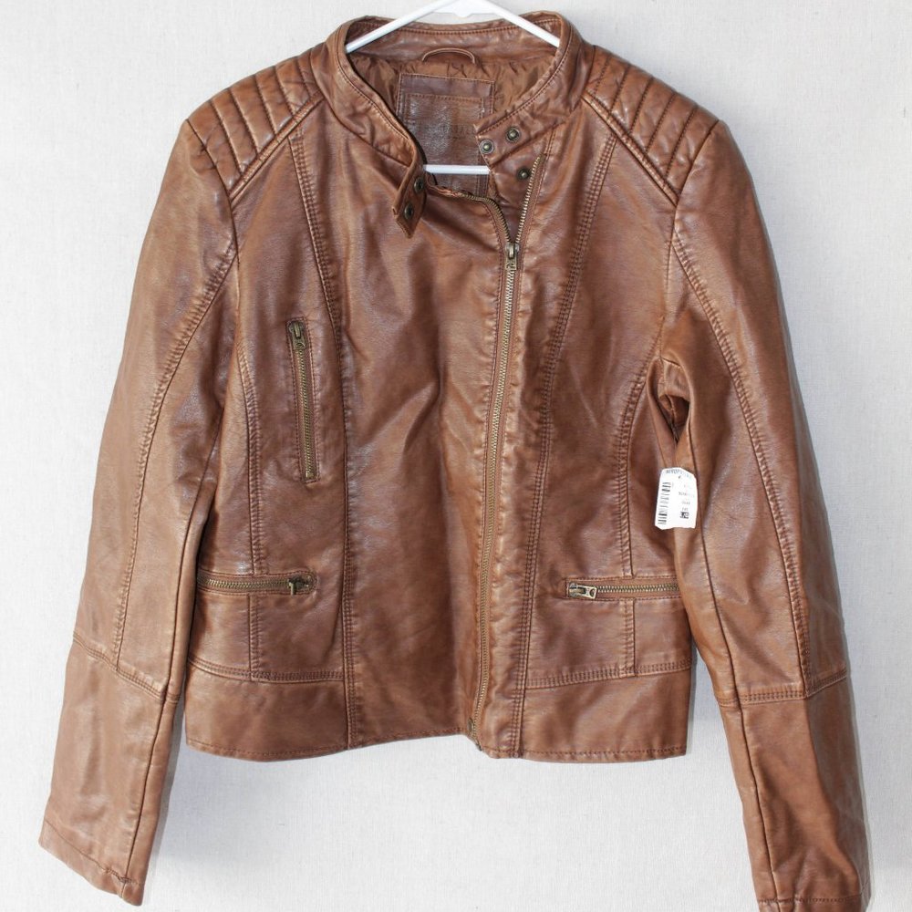 Aeropostale Leather Jacker W's Large NWT